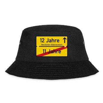 12 Jahre Ortsschild Herzlichen Glückwunsch - Bucket Hat - Schwarz - Vorne - Lela (165cm)