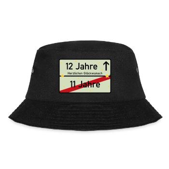 12 Jahre Ortsschild Glückwunsch Hellgrün - Bucket Hat - Schwarz - Vorne - Lela (165cm)