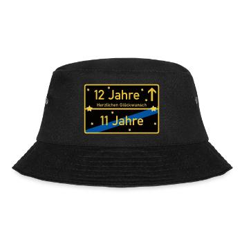 12 Jahre Ortsschild Herzlichen Glückwunsch Schwarz - Bucket Hat - Schwarz - Vorne - Lela (165cm)