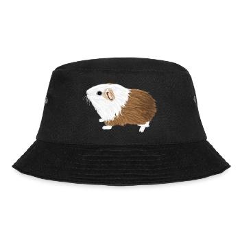 Design mit einem Glatthaar-Meerschweinchen 2 - Bucket Hat - Schwarz - Vorne - Lela (165cm)