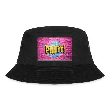Party Disco Comic Stil Blase Graffiti Schriftzug - Bucket Hat - Schwarz - Vorne - Lela (165cm)