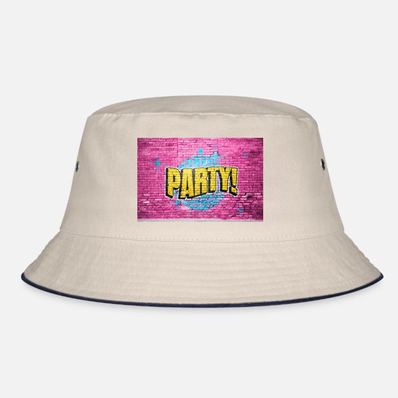 Party Disco Comic Stil Blase Graffiti Schriftzug Bucket Hat