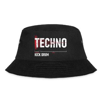 Techno Kick Drum - キックドラム - Bucket Hat - Schwarz - Vorne - Lela (165cm)