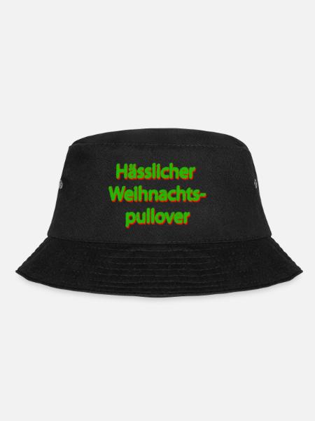 Hässlicher Weihnachtspullover - Bucket Hat - Schwarz
