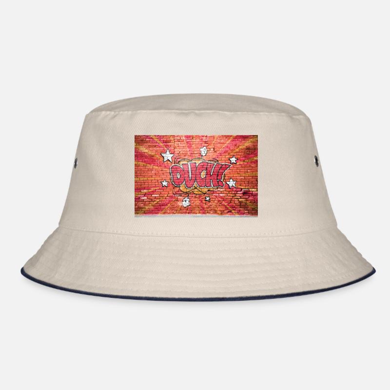 Ouch! Comic Style Bubble Graffiti Lettering Bucket Hat