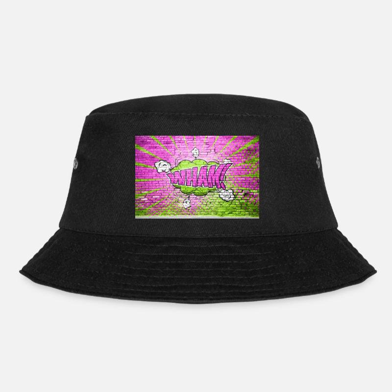 Schlag! Comic Style Bubble Graffiti Schriftzug auf Bri - Bucket Hat - Schwarz
