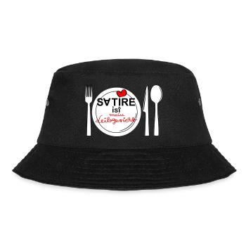 Satire - ist mein Leibgericht - Bucket Hat - Schwarz - Vorne - Lela (165cm)