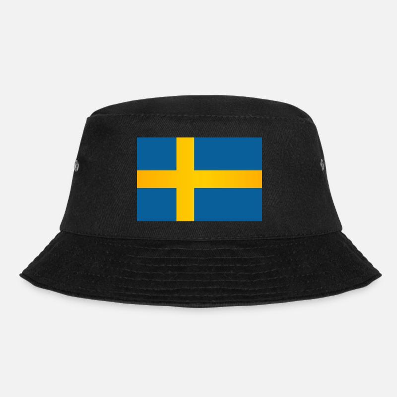 Flagge von Schweden - Bucket Hat - Schwarz