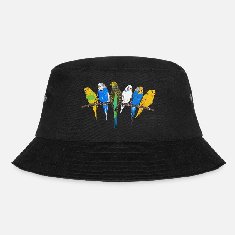 Wellensittich Sittich Vogel Haustier Geschenk - Bucket Hat - Schwarz