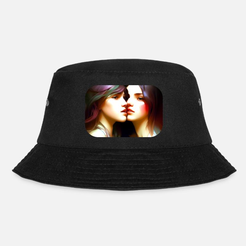 Two girls together - Bucket Hat - black