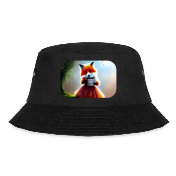 Fuchs im Kleid Füchsin - Bucket Hat - Schwarz - Vorne - Lela (165cm)