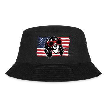 English Springer Spaniel Hund - Bucket Hat - Schwarz - Vorne - Lela (165cm)