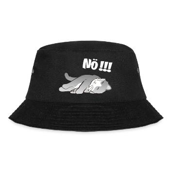 Schlafende Katze Nö!!! Nein Meinungsstabil - Bucket Hat - Schwarz - Vorne - Lela (165cm)