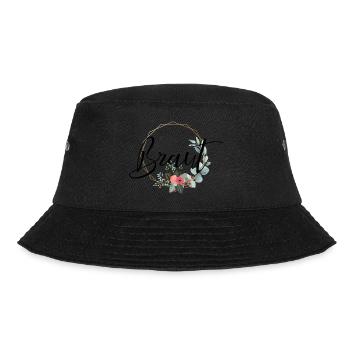 Braut Design Aufschrift für Hochzeit - Bucket Hat - Schwarz - Vorne - Lela (165cm)