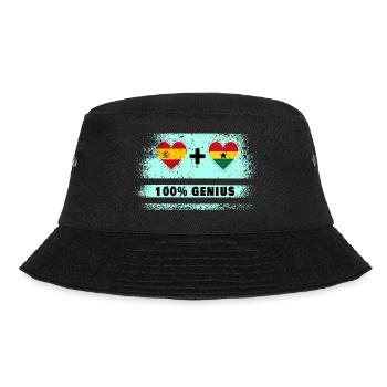 Flagge von Spanien und Ghana 100% genial - Bucket Hat - Schwarz - Vorne - Lela (165cm)