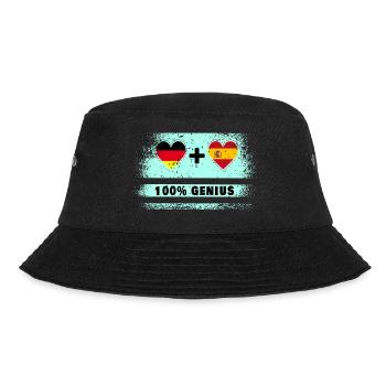 Spanien und Deutschland Flagge 100% genial - Bucket Hat - Schwarz - Vorne - Lela (165cm)