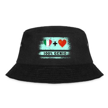Italien und China 100% geniale Flagge - Bucket Hat - Schwarz - Vorne - Lela (165cm)