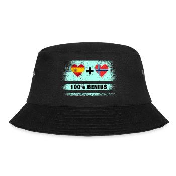 Spanien und Norwegen Flagge 100% genial - Bucket Hat - Schwarz - Vorne - Lela (165cm)