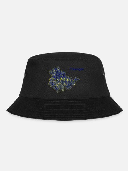 Karte Bundesland Thüringen Straßenkarte - Bucket Hat - Schwarz