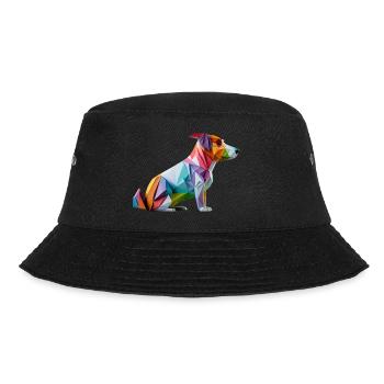 Moderne Farbenfrohe Origami Hund Corgi - Bucket Hat - Schwarz - Vorne - Lela (165cm)
