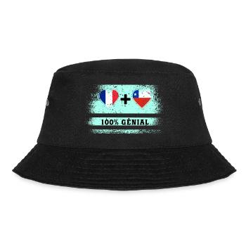 Drapeau France et Chili 100% génial - Bob - noir - Devant - Lela (165cm)