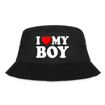 I love my boy - Bucket Hat - black - Front - Lela (165cm)