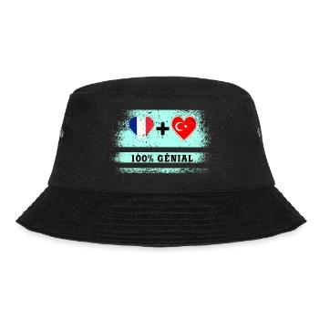 Flag France and Turkey 100% awesome - Bucket Hat - black - Front - Lela (165cm)
