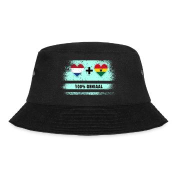 Ghana und die Niederlande 100% Genius Flagge - Bucket Hat - Schwarz - Vorne - Lela (165cm)