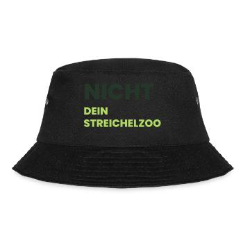 Nicht Dein Streichelzoo Print auf Panel PTSDHG - Bucket Hat - Schwarz - Vorne - Lela (165cm)