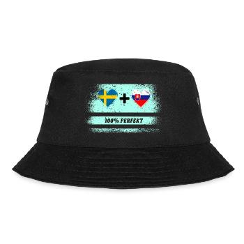 Slowakei und Schweden 100% perfekt / Geschenk - Bucket Hat - Schwarz - Vorne - Lela (165cm)