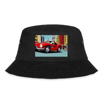 Retro sports car red 1960s - Bucket Hat - black - Front - Lela (165cm)