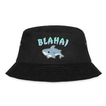 blåhaj - Blahaj Love T-Shirt - - Bucket Hat - Schwarz - Vorne - Lela (165cm)