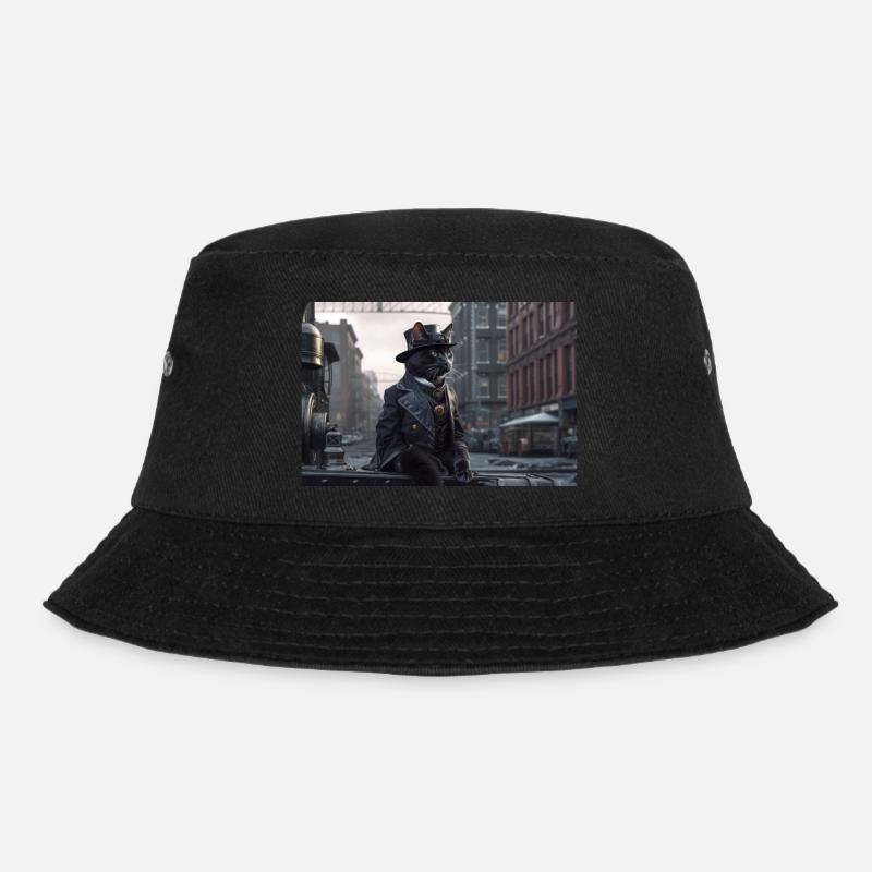Cat Black7 - Bucket Hat - Schwarz