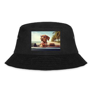 Cooler Magyar Vizsla mit Sonnenbrille - Bucket Hat - Schwarz - Vorne - Lela (165cm)
