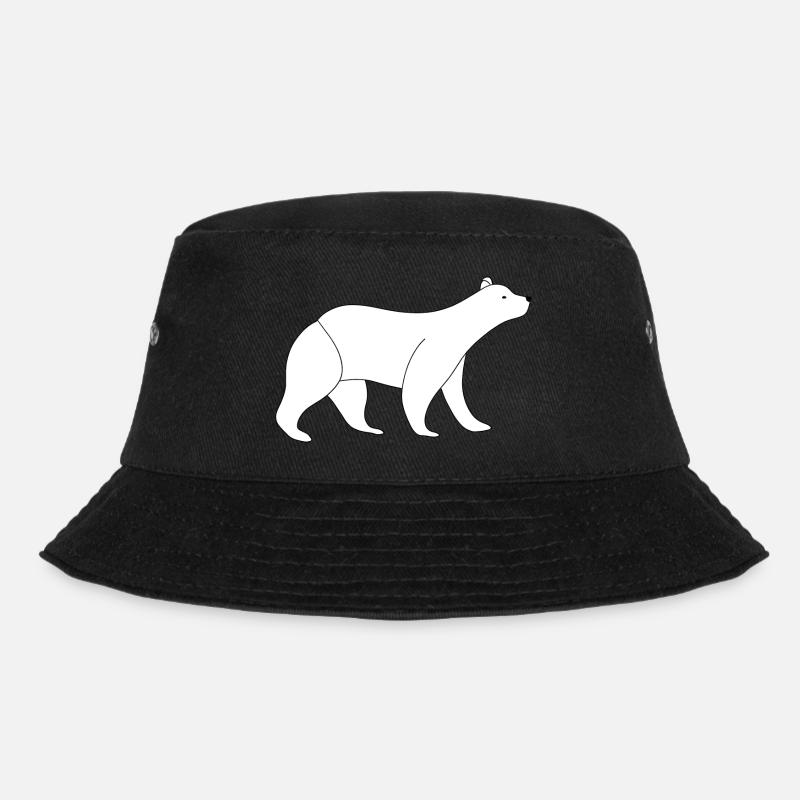 Bär feine Linienkunst auf weiß - Bucket Hat - Schwarz
