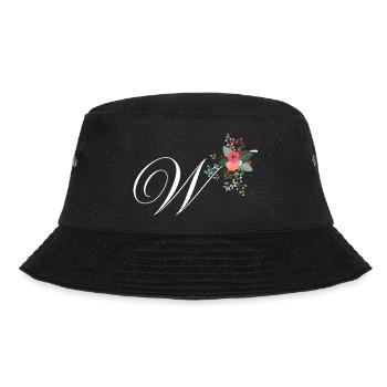 Buchstabe w Blumen - Bucket Hat - Schwarz - Vorne - Lela (165cm)