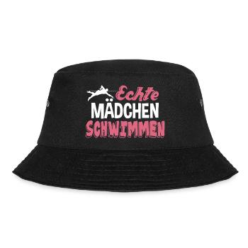 Echte Mädchen schwimmen - Bucket Hat - Schwarz - Vorne - Lela (165cm)