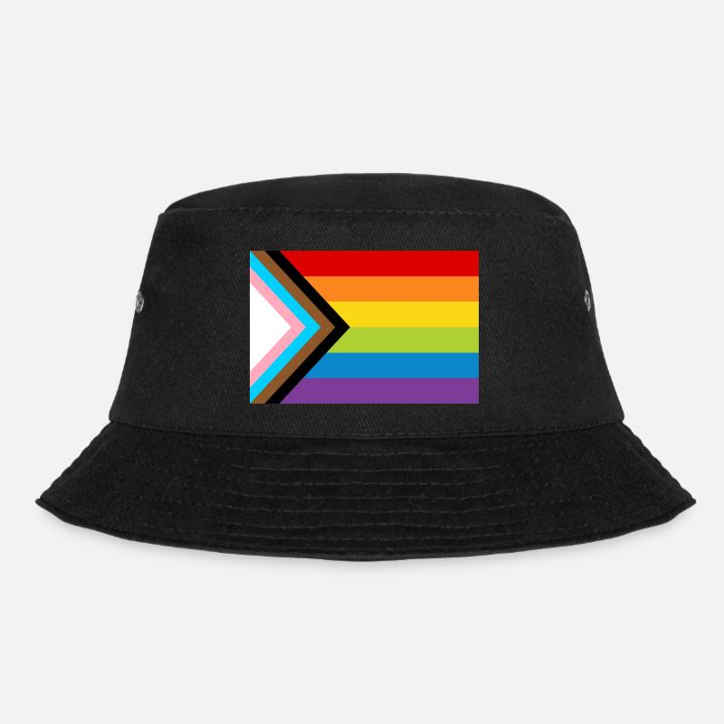 Drapeau de la fierté LGBT / Nouveau drapeau de progrès arc-en-ciel - Bob - noir