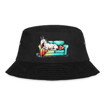 Lazy unicorn chilling on the sofa - Bucket Hat - black - Front - Lela (165cm)