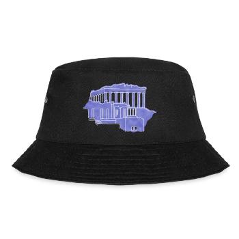 "Akropolis", Boho Line Art Design, Serie "Greece" - Bucket Hat - Schwarz - Vorne - Lela (165cm)