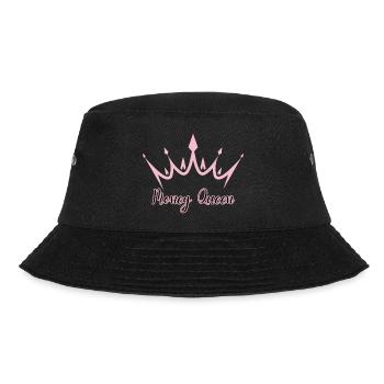 Krone mit Aufschrift Geld Königin - Bucket Hat - Schwarz - Vorne - Lela (165cm)