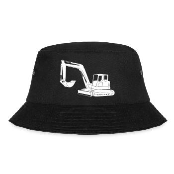 Baggerfahrer Silhouette - Baugeräteführer - Bucket Hat - Schwarz - Vorne - Lela (165cm)