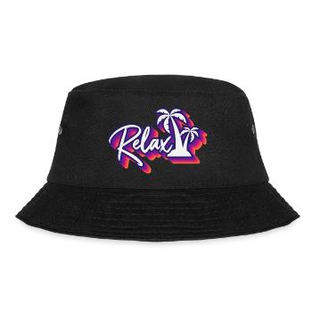 Tropische Gelassenheit: Entspannen Sie sich im Palmenparadies - Bucket Hat - Schwarz - Vorne - Lela (165cm)