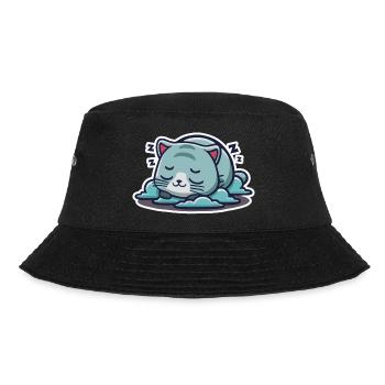 A cute kawaii kitten in a nap - Bucket Hat - black - Front - Lela (165cm)