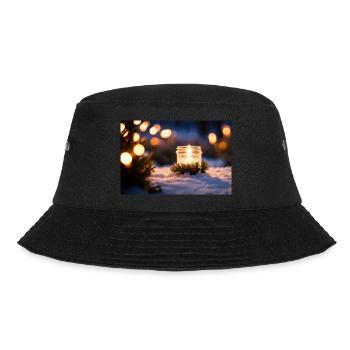 Glaskerze im Schnee - Bucket Hat - Schwarz - Vorne - Lela (165cm)