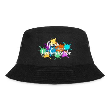 Glück ist meine Lieblingsfarbe - Bucket Hat - Schwarz - Vorne - Lela (165cm)