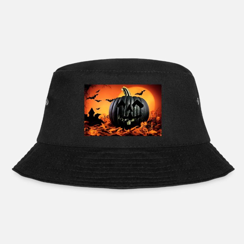 Halloween-Kürbis - Bucket Hat - Schwarz