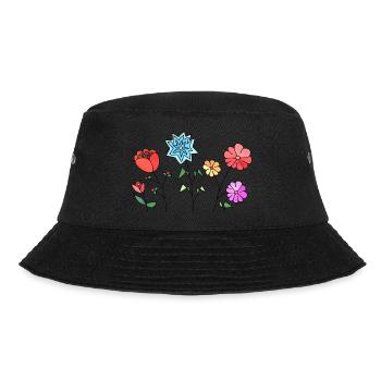 Flowers - Bucket Hat - black - Front - Lela (165cm)