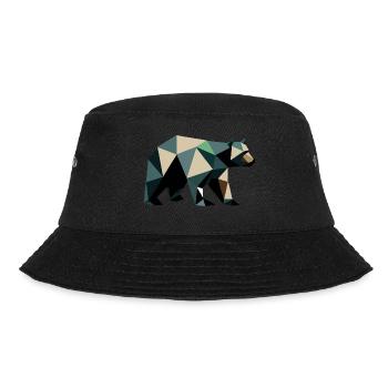 Bear, Polygon, Angular, Hiking, Trees, Animal, Wilderness, Nature - Bucket Hat - black - Front - Lela (165cm)