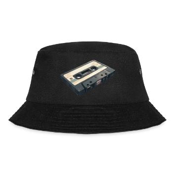 Kassette - Eine Ikone der Musik der 90er Jahre - Bucket Hat - Schwarz - Vorne - Lela (165cm)